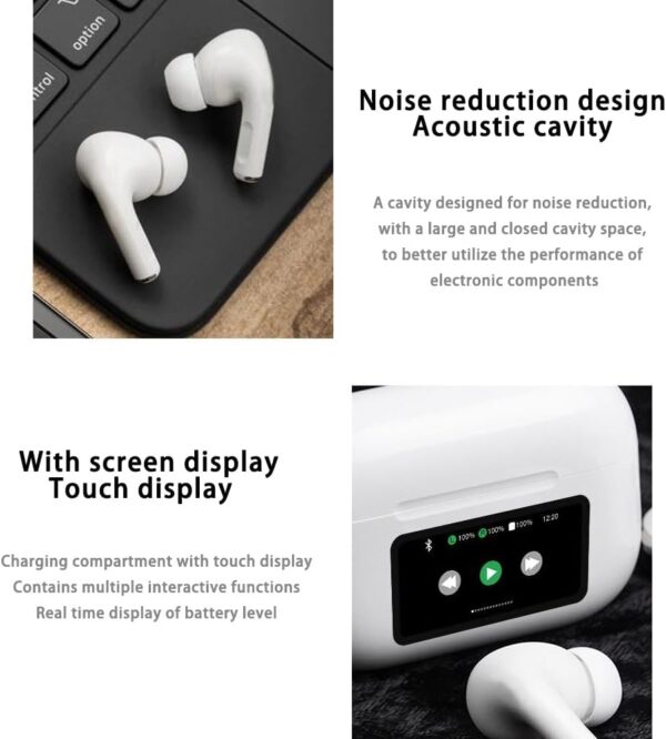 ANC+ENC Bluetooth 5.4 Airbuds – Touch Control, LED Display, IPX4 Waterproof In-Ear Earbuds - Image 10
