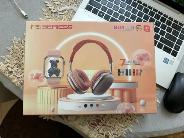 P9 Smart Watch with Series 9 Audio Headphones Wireless Earbuds Bluetooth 4 USB Charging Cable - Image 2