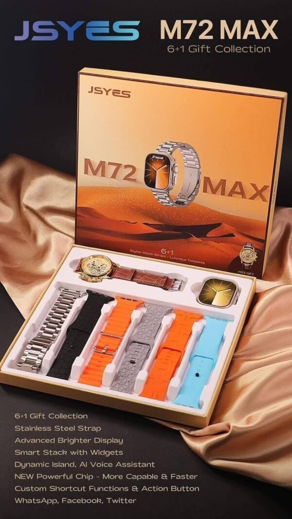 M72 Max Smart Watch Comes with 6 JSYES Classic Watch Bands Gift. - Image 5