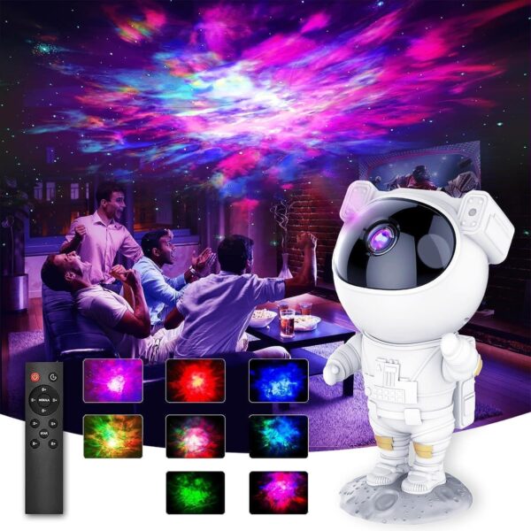 Galaxy Astronaut Star Projector – 360° Adjustable Night Light with Timer & Remote Control, USB Powered for Kids & Adults