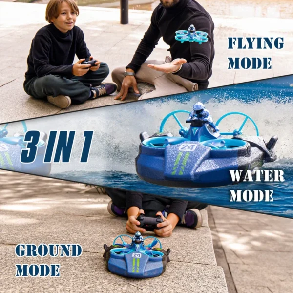 Quadcopter Remote Control Drone 3-in-1 Air Water Land - Image 3