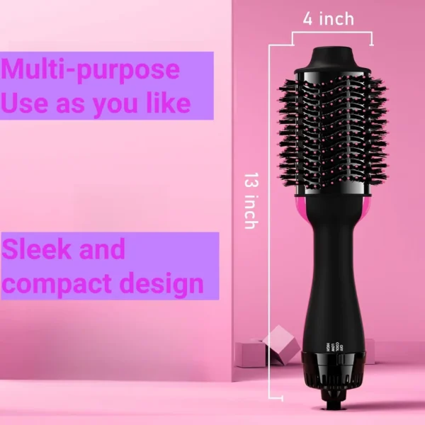 2 in 1 Hair Dryer and Styler Volumizer with Negative Ion Anti-Frizz, Ceramic Titanium Barrel Hot Air Straightener Brush, 75MM Oval Shape, 360-Degree Rotation, Suitable for All Hair Types. - Image 3