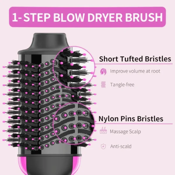 2 in 1 Hair Dryer and Styler Volumizer with Negative Ion Anti-Frizz, Ceramic Titanium Barrel Hot Air Straightener Brush, 75MM Oval Shape, 360-Degree Rotation, Suitable for All Hair Types. - Image 2