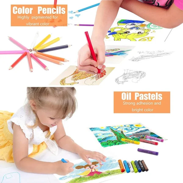 Kids Art Drawing Crayon 150 Color Set for Kids Case Art and Craft Supplies Drawing and Painting Set Great Gift - Image 4